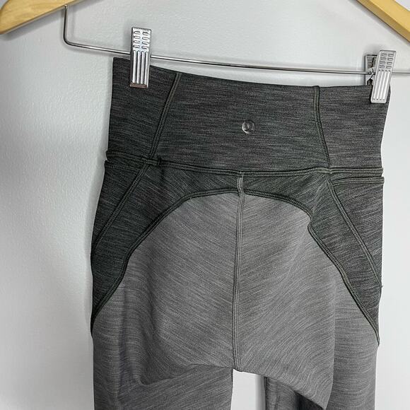 Lululemon Early Extension High-Rise Tight  Leggings Heathered Black Sz 2 - Picture 5 of 9
